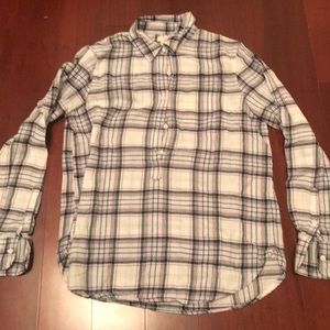 Plaid J.Crew 3/4 button up
